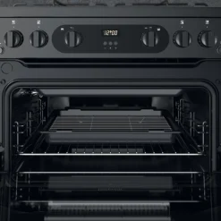 Hotpoint HDM67G0CCW/UK_WH 60cm Double Gas Cooker With Gas Hob - Black -Prime Kitchen hotpoint hdm67g0ccw uk wh 60cm double gas cooker with gas hob black5054645595457 13i bq