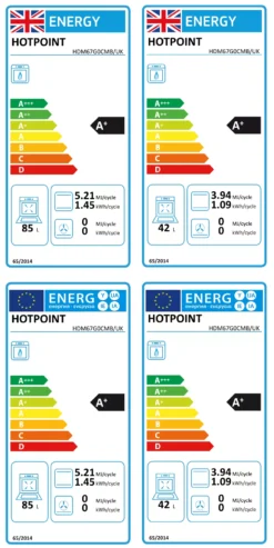 Hotpoint HDM67G0CCW/UK_WH 60cm Double Gas Cooker With Gas Hob - Black -Prime Kitchen hotpoint hdm67g0ccw uk wh 60cm double gas cooker with gas hob black5054645595457 EUP EN