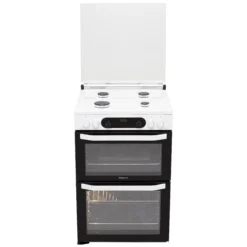 Hotpoint HDM67G0CCW/UK_WH 60cm Double Gas Cooker With Gas Hob - White -Prime Kitchen hotpoint hdm67g0ccw uk wh 60cm double gas cooker with gas hob white5054645594436 05c bq