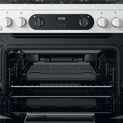 Hotpoint HDM67G0CCW/UK_WH 60cm Double Gas Cooker With Gas Hob - White -Prime Kitchen hotpoint hdm67g0ccw uk wh 60cm double gas cooker with gas hob white5054645594436 11i bq