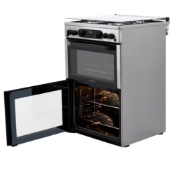 Hotpoint HDM67G0CCX/UK 60cm Double Gas Cooker With Gas Hob -Prime Kitchen hotpoint hdm67g0ccx uk 60cm double gas cooker with gas hob5054645593231 07c bq