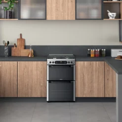 Hotpoint HDM67G0CCX/UK 60cm Double Gas Cooker With Gas Hob -Prime Kitchen hotpoint hdm67g0ccx uk 60cm double gas cooker with gas hob5054645593231 10i bq