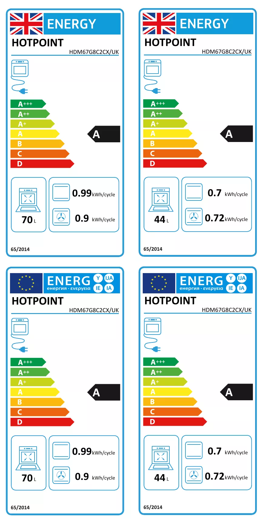 Hotpoint HDM67G8C2CX/UK_SI 60cm Double Electric & Gas Cooker With Gas Hob - Silver Effect 6 Hotpoint HDM67G8C2CX/UK_SI 60cm Double Electric & Gas Cooker With Gas Hob - Silver Effect - Image 4