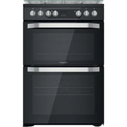 Hotpoint HDM67G9C2CB/UK_BK 60cm Double Electric & Gas Cooker With Gas Hob - Black