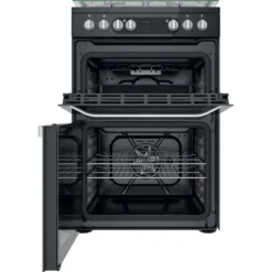 Hotpoint HDM67G9C2CB/UK_BK 60cm Double Electric & Gas Cooker With Gas Hob - Black -Prime Kitchen hotpoint hdm67g9c2cb uk bk 60cm double electric gas cooker with gas hob black5054645594627 02c bq