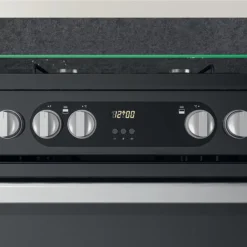 Hotpoint HDM67G9C2CSB/UK_BK 60cm Double Electric & Gas Cooker With Gas Hob - Black -Prime Kitchen hotpoint hdm67g9c2csb uk bk 60cm double electric gas cooker with gas hob black5054645595051 09i bq