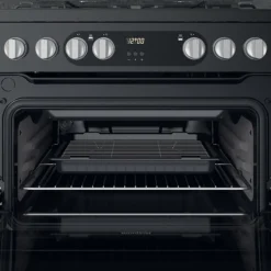 Hotpoint HDM67G9C2CSB/UK_BK 60cm Double Electric & Gas Cooker With Gas Hob - Black -Prime Kitchen hotpoint hdm67g9c2csb uk bk 60cm double electric gas cooker with gas hob black5054645595051 10i bq