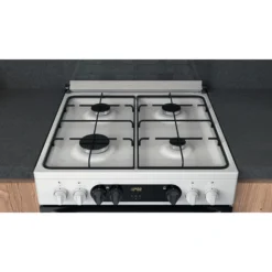 Hotpoint HDM67G9C2CW/UK_BK 60cm Double Electric & Gas Cooker With Gas Hob - White -Prime Kitchen hotpoint hdm67g9c2cw uk bk 60cm double electric gas cooker with gas hob white5054645593330 08i bq