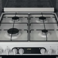 Hotpoint HDM67G9C2CX/U_SI 60cm Double Electric & Gas Cooker With Gas Hob - Silver Effect -Prime Kitchen hotpoint hdm67g9c2cx u si 60cm double electric gas cooker with gas hob silver effect5054645594634 08i bq