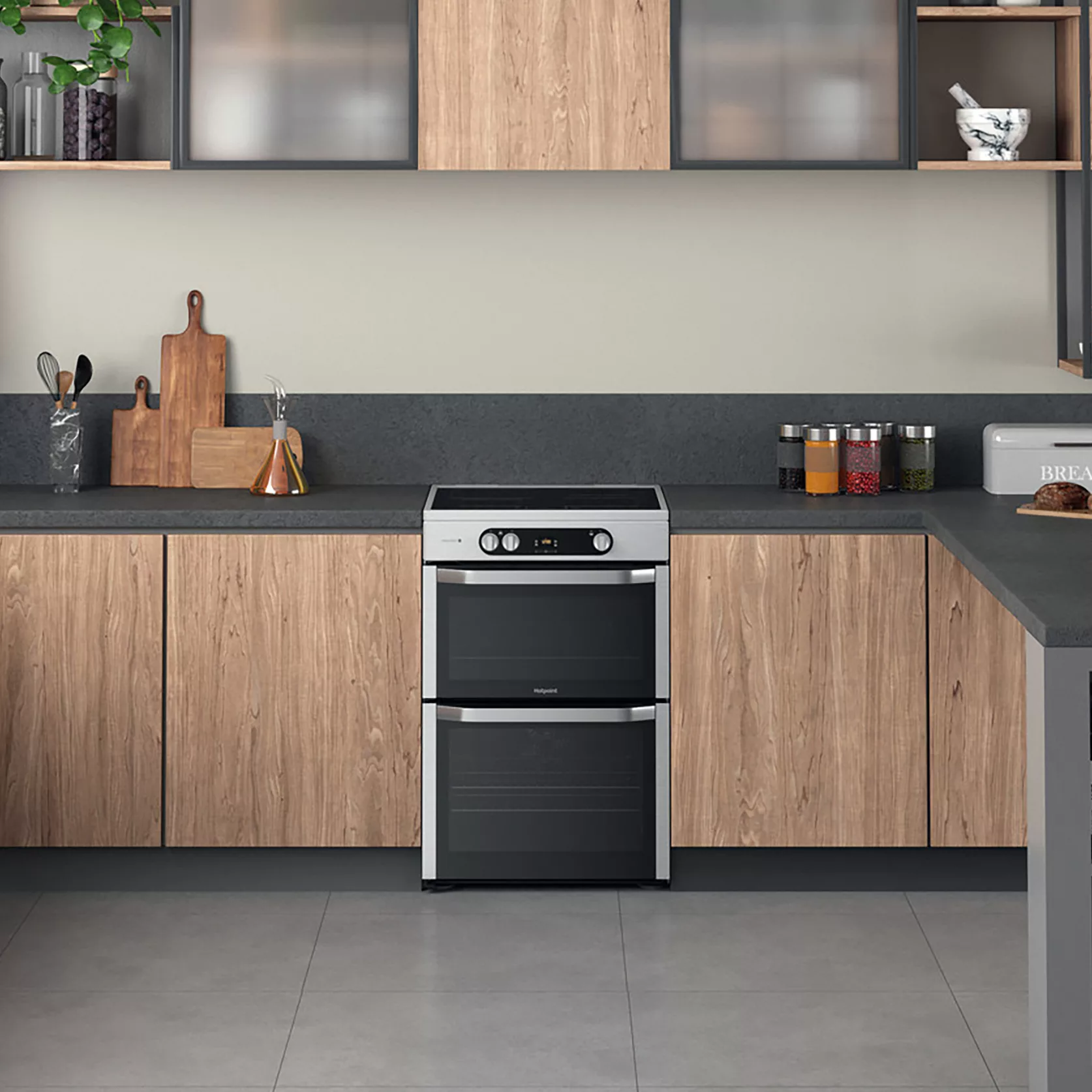 Hotpoint HDM67I9H2CX/UK 60cm Double Electric Cooker With Induction Hob 10 Hotpoint HDM67I9H2CX/UK 60cm Double Electric Cooker With Induction Hob - Image 8