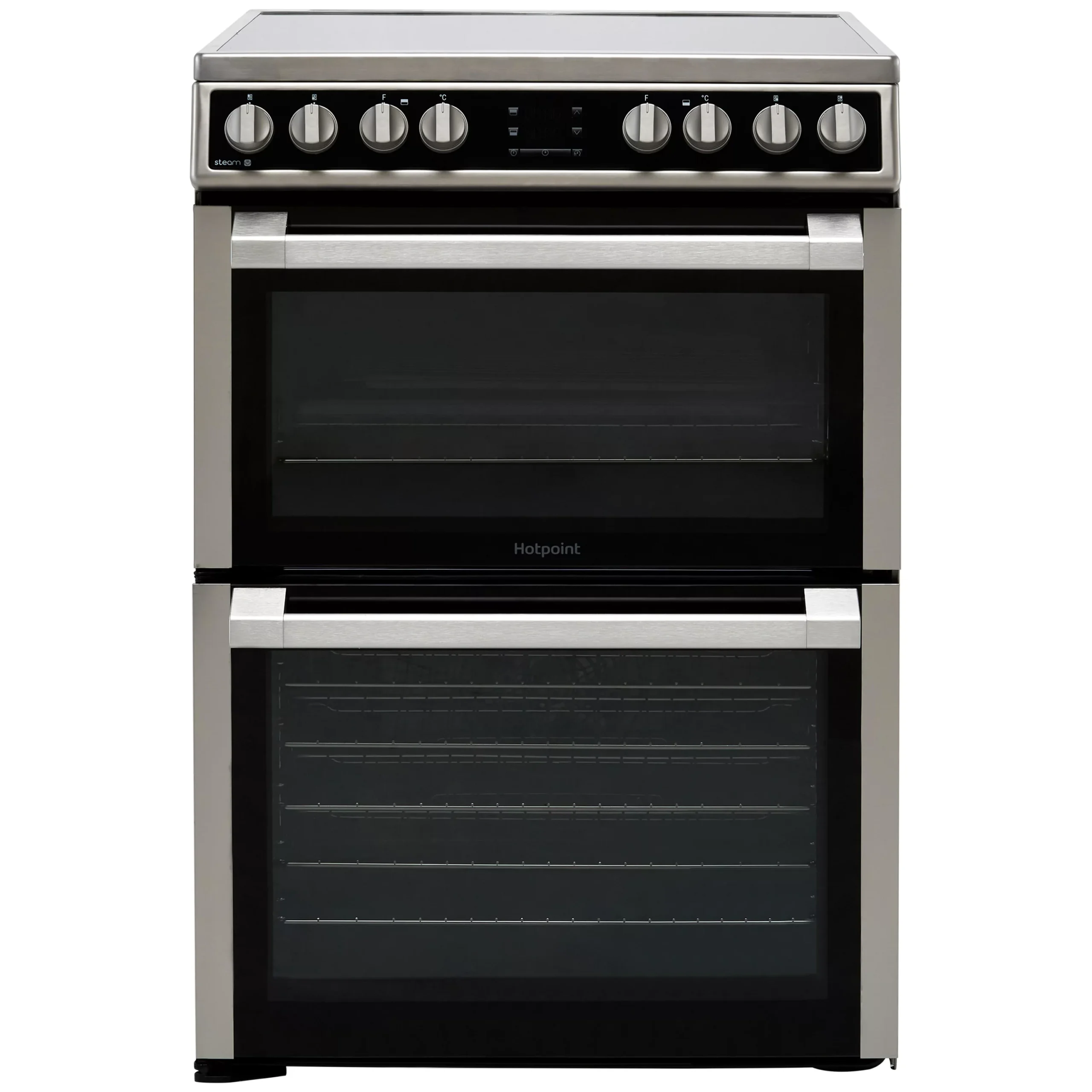 Hotpoint HDM67V8D2CX/UK_BK 60cm Double Electric Cooker With Ceramic Hob - Silver Effect 3 Hotpoint HDM67V8D2CX/UK_BK 60cm Double Electric Cooker With Ceramic Hob - Silver Effect