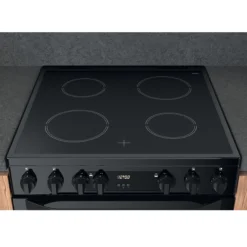 Hotpoint HDM67V9CMB/UK 60cm Double Electric Cooker With Ceramic Hob - Black -Prime Kitchen hotpoint hdm67v9cmb uk 60cm double electric cooker with ceramic hob black5054645593200 10i bq