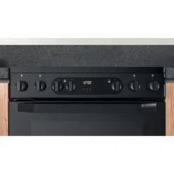 Hotpoint HDM67V9CMB/UK 60cm Double Electric Cooker With Ceramic Hob - Black -Prime Kitchen hotpoint hdm67v9cmb uk 60cm double electric cooker with ceramic hob black5054645593200 11i bq