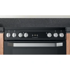 Hotpoint HDM67V9HCB/U_BK 60cm Double Electric Cooker With Ceramic Hob - Black -Prime Kitchen hotpoint hdm67v9hcb u bk 60cm double electric cooker with ceramic hob black5054645595068 11i bq