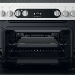 Hotpoint HDM67V9HCW/UK/1 60cm Double Electric Cooker With Ceramic Hob - White -Prime Kitchen hotpoint hdm67v9hcw uk 1 60cm double electric cooker with ceramic hob white5054645595037 09i bq