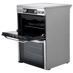 Hotpoint HDM67V9HCX/UK_SI 60cm Double Electric Cooker With Ceramic Hob - Silver Effect -Prime Kitchen hotpoint hdm67v9hcx uk si 60cm double electric cooker with ceramic hob silver effect5054645595075 05c bq