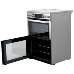 Hotpoint HDM67V9HCX/UK_SI 60cm Double Electric Cooker With Ceramic Hob - Silver Effect -Prime Kitchen hotpoint hdm67v9hcx uk si 60cm double electric cooker with ceramic hob silver effect5054645595075 06c bq