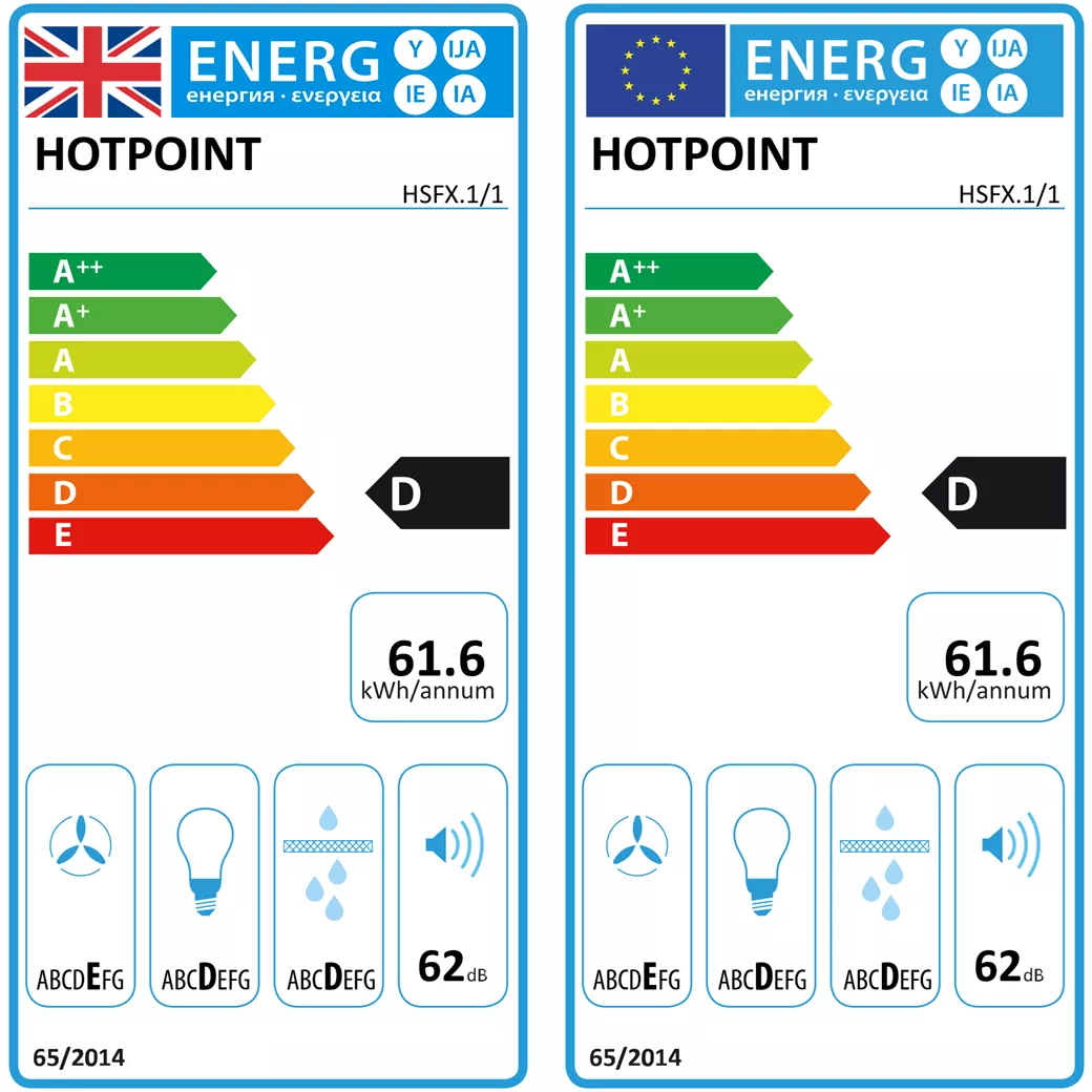 Hotpoint HSFX.1/1 Stainless Steel Metal Telescopic Cooker Hood, (W)59.8cm 10 Hotpoint HSFX.1/1 Stainless Steel Metal Telescopic Cooker Hood, (W)59.8cm - Image 8