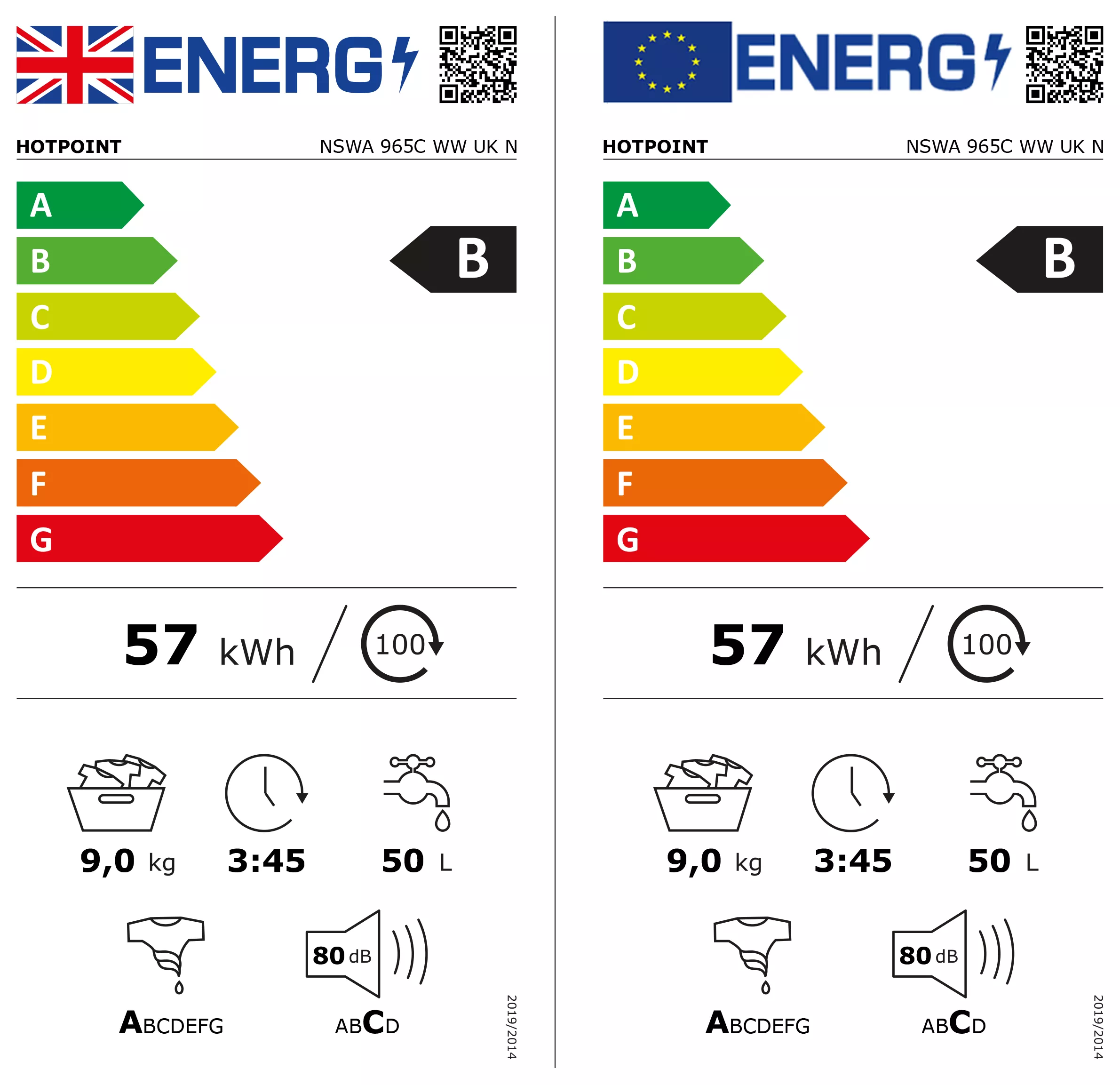 Hotpoint NSWA965CWWUKN_WH 9kg Freestanding 1600rpm Washing Machine - White 4 Hotpoint NSWA965CWWUKN_WH 9kg Freestanding 1600rpm Washing Machine - White - Image 2