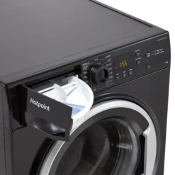 Hotpoint NSWM1045CBSUKN_BK 10kg Freestanding 1400rpm Washing Machine - Black -Prime Kitchen hotpoint nswm1045cbsukn bk 10kg freestanding 1400rpm washing machine black5054645652570 03c bq