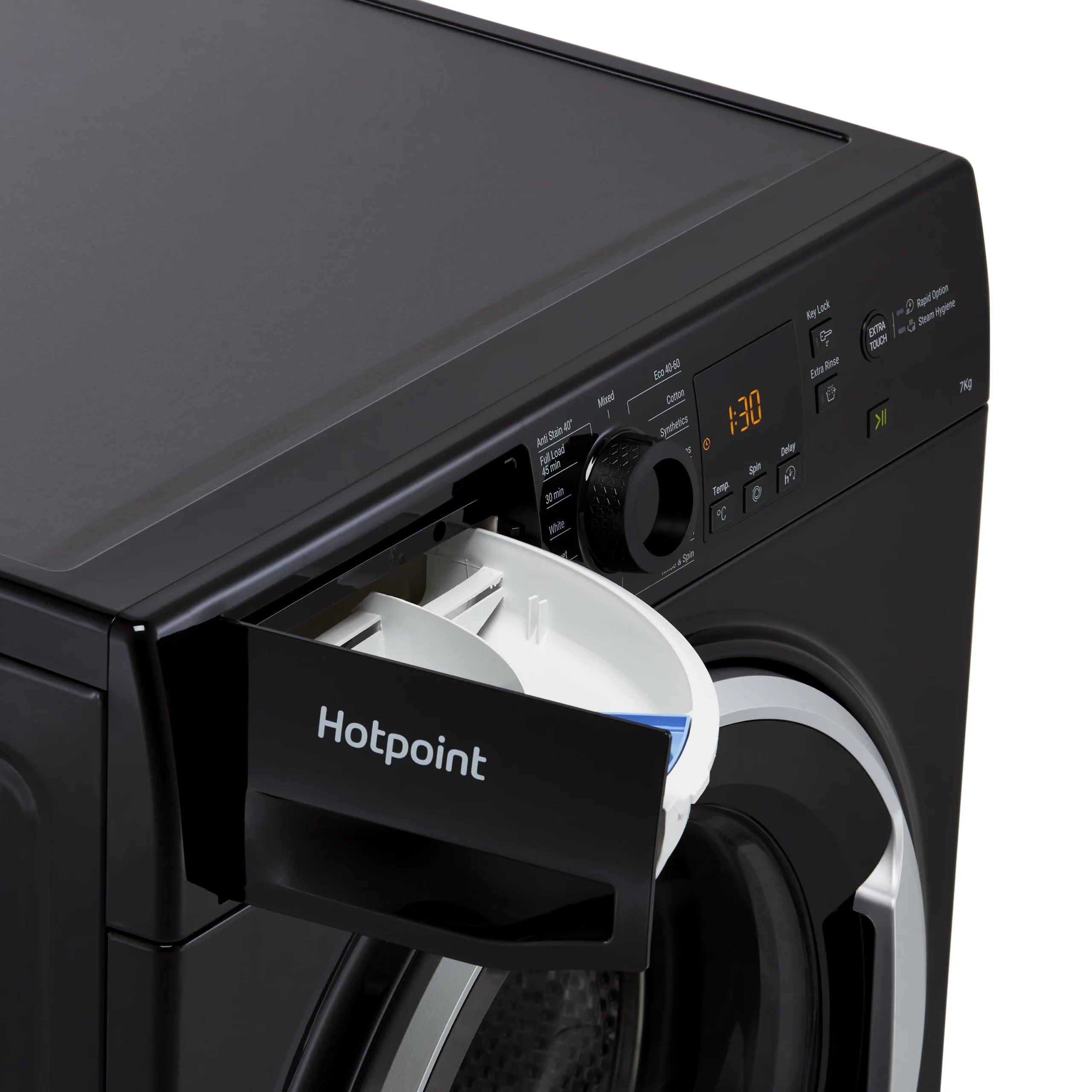 Hotpoint NSWM743UBSUKN_BK 7kg Freestanding 1400rpm Washing Machine - Black 9 Hotpoint NSWM743UBSUKN_BK 7kg Freestanding 1400rpm Washing Machine - Black - Image 7