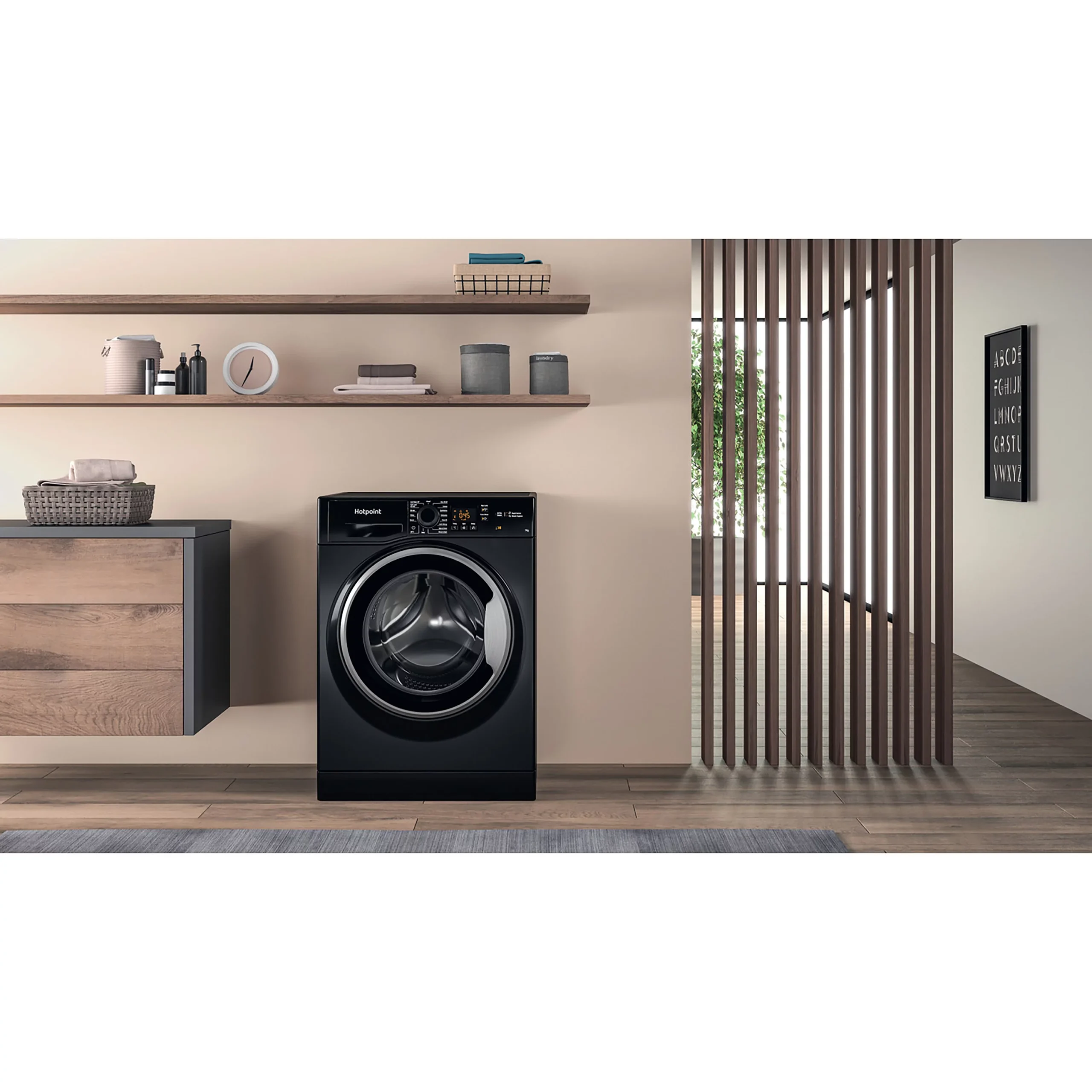 Hotpoint NSWM743UBSUKN_BK 7kg Freestanding 1400rpm Washing Machine - Black 7 Hotpoint NSWM743UBSUKN_BK 7kg Freestanding 1400rpm Washing Machine - Black - Image 5