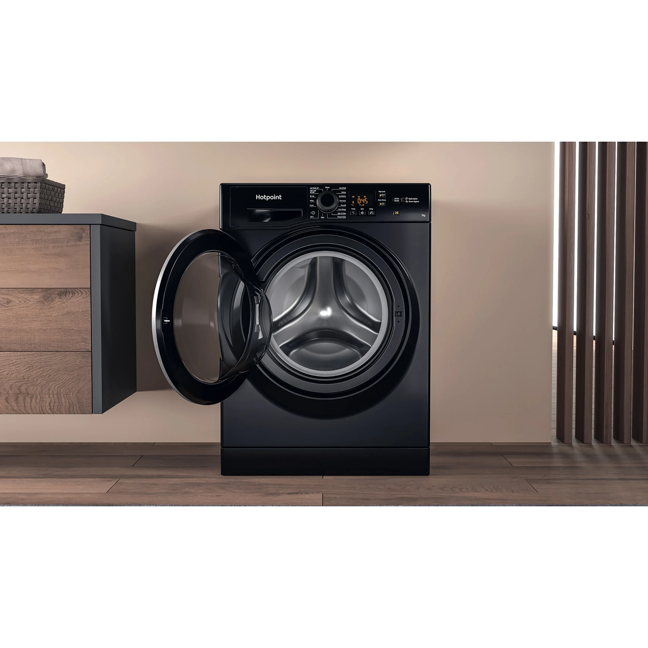 Hotpoint NSWM743UBSUKN_BK 7kg Freestanding 1400rpm Washing Machine - Black 13 Hotpoint NSWM743UBSUKN_BK 7kg Freestanding 1400rpm Washing Machine - Black - Image 11