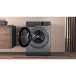 Hotpoint NSWM743UGGUKN_GH 7kg Freestanding 1400rpm Washing Machine - Graphite -Prime Kitchen hotpoint nswm743uggukn gh 7kg freestanding 1400rpm washing machine graphite5054645637430 10i bq