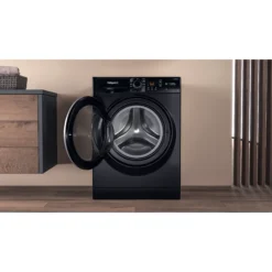 Hotpoint NSWM945CBSUKN_BK 9kg Freestanding 1400rpm Washing Machine - Black -Prime Kitchen hotpoint nswm945cbsukn bk 9kg freestanding 1400rpm washing machine black5054645645602 08i bq