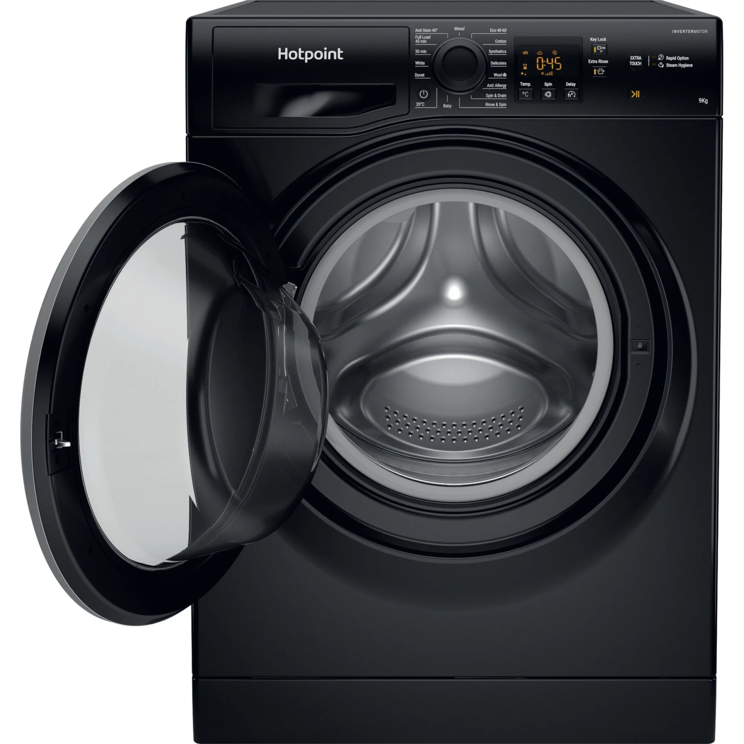 Hotpoint NSWM965CBSUKN_BK 9kg Freestanding 1600rpm Washing Machine - Black 6 Hotpoint NSWM965CBSUKN_BK 9kg Freestanding 1600rpm Washing Machine - Black - Image 4