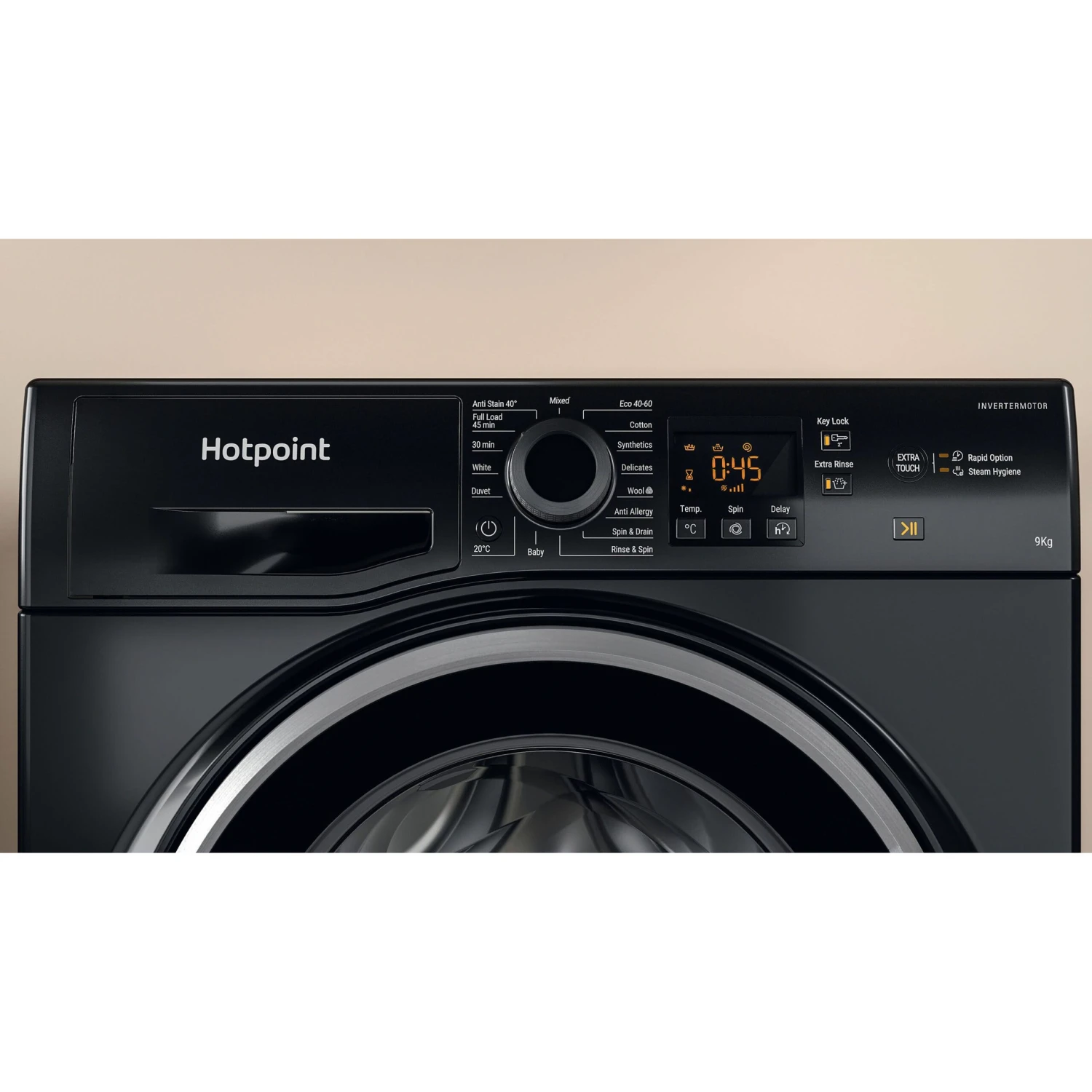 Hotpoint NSWM965CBSUKN_BK 9kg Freestanding 1600rpm Washing Machine - Black 8 Hotpoint NSWM965CBSUKN_BK 9kg Freestanding 1600rpm Washing Machine - Black - Image 6