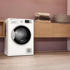 Hotpoint NTM1192SKUK 9kg Freestanding Heat Pump Tumble Dryer - White -Prime Kitchen hotpoint ntm1192skuk 9kg freestanding heat pump tumble dryer white5054645561407 09i bq