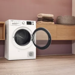 Hotpoint NTM1192SKUK 9kg Freestanding Heat Pump Tumble Dryer - White -Prime Kitchen hotpoint ntm1192skuk 9kg freestanding heat pump tumble dryer white5054645561407 10i bq