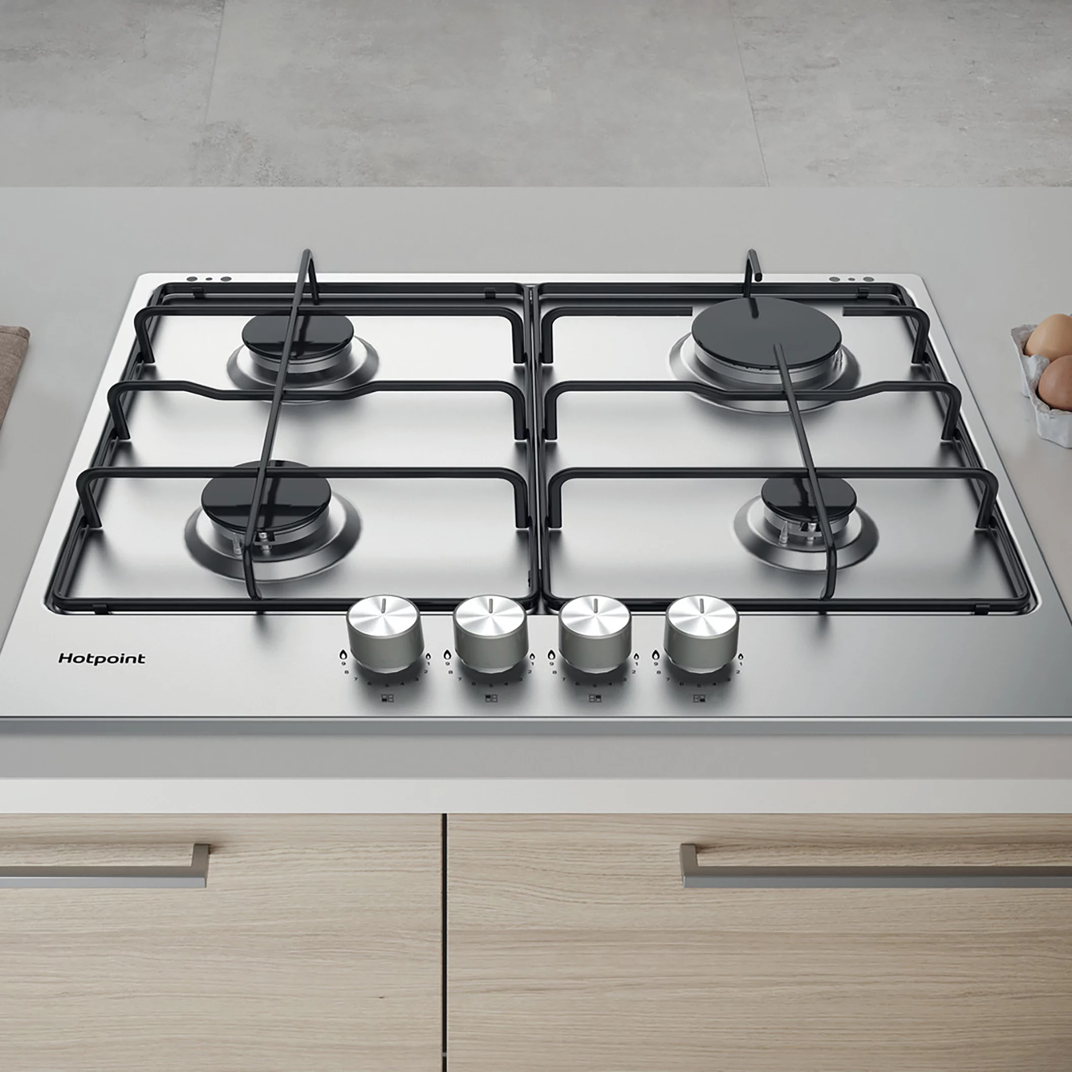 Hotpoint PPH60PFIXUK_SI 4 Burner Metal Gas Hob (W)590mm - Stainless Steel 7 Hotpoint PPH60PFIXUK_SI 4 Burner Metal Gas Hob (W)590mm - Stainless Steel - Image 5