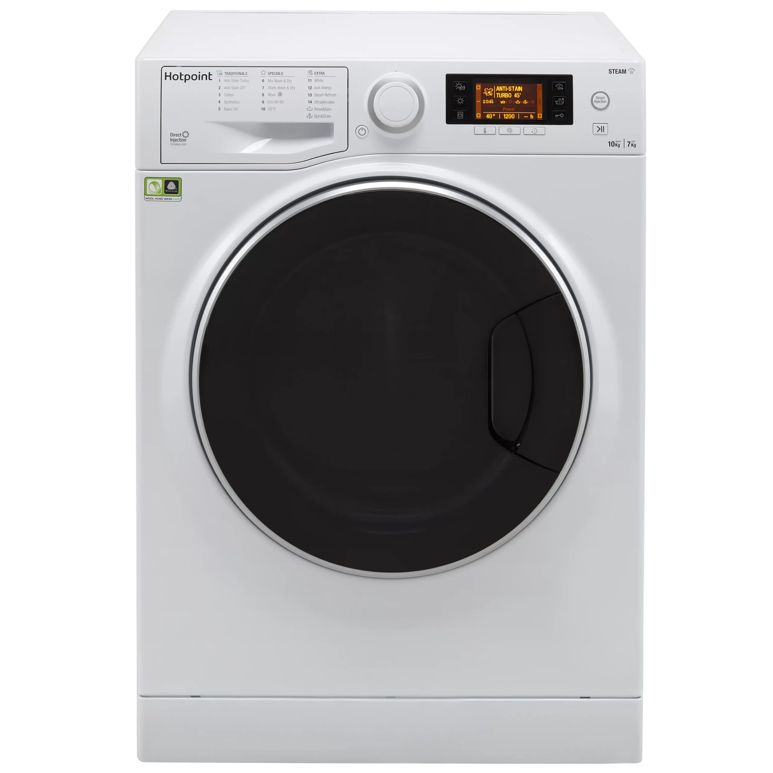 Hotpoint RD1076JDUKN_WH 10kg/7kg Freestanding Condenser Washer Dryer - White 3 Hotpoint RD1076JDUKN_WH 10kg/7kg Freestanding Condenser Washer Dryer - White