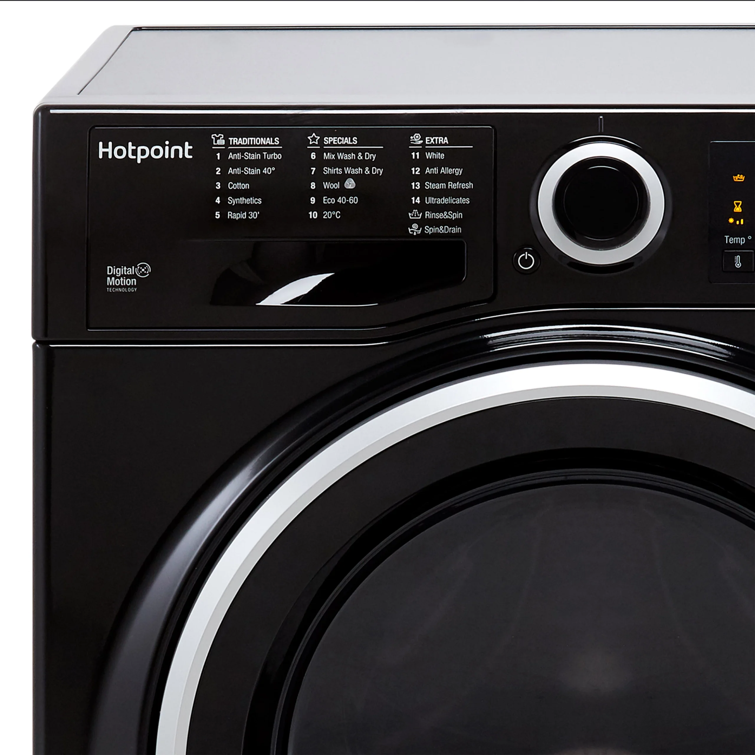 Hotpoint RDG9643KSUKN 9kg/6kg Freestanding Condenser Washer Dryer - Black 5 Hotpoint RDG9643KSUKN 9kg/6kg Freestanding Condenser Washer Dryer - Black - Image 3
