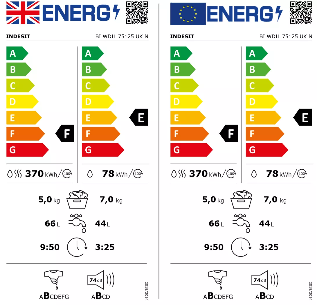 Indesit BIWDIL75125UKN_WH 7kg/5kg Built-in Condenser Washer Dryer - White 4 Indesit BIWDIL75125UKN_WH 7kg/5kg Built-in Condenser Washer Dryer - White - Image 2