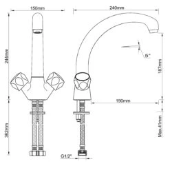 Keld Chrome Effect Kitchen Monobloc Tap -Prime Kitchen keld chrome effect kitchen monobloc tap3663602930563 05bq