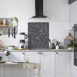 Laura Ashley Lisette Charcoal Silhouette Floral Glass Splashback, (H)750mm (W)600mm (T)6mm -Prime Kitchen laura ashley lisette charcoal silhouette floral glass splashback h 750mm w 600mm t 6mm5060729155479 02i bq