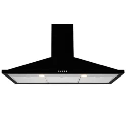 Leisure H102PK Black Stainless Steel Chimney Cooker Hood, (W)100cm