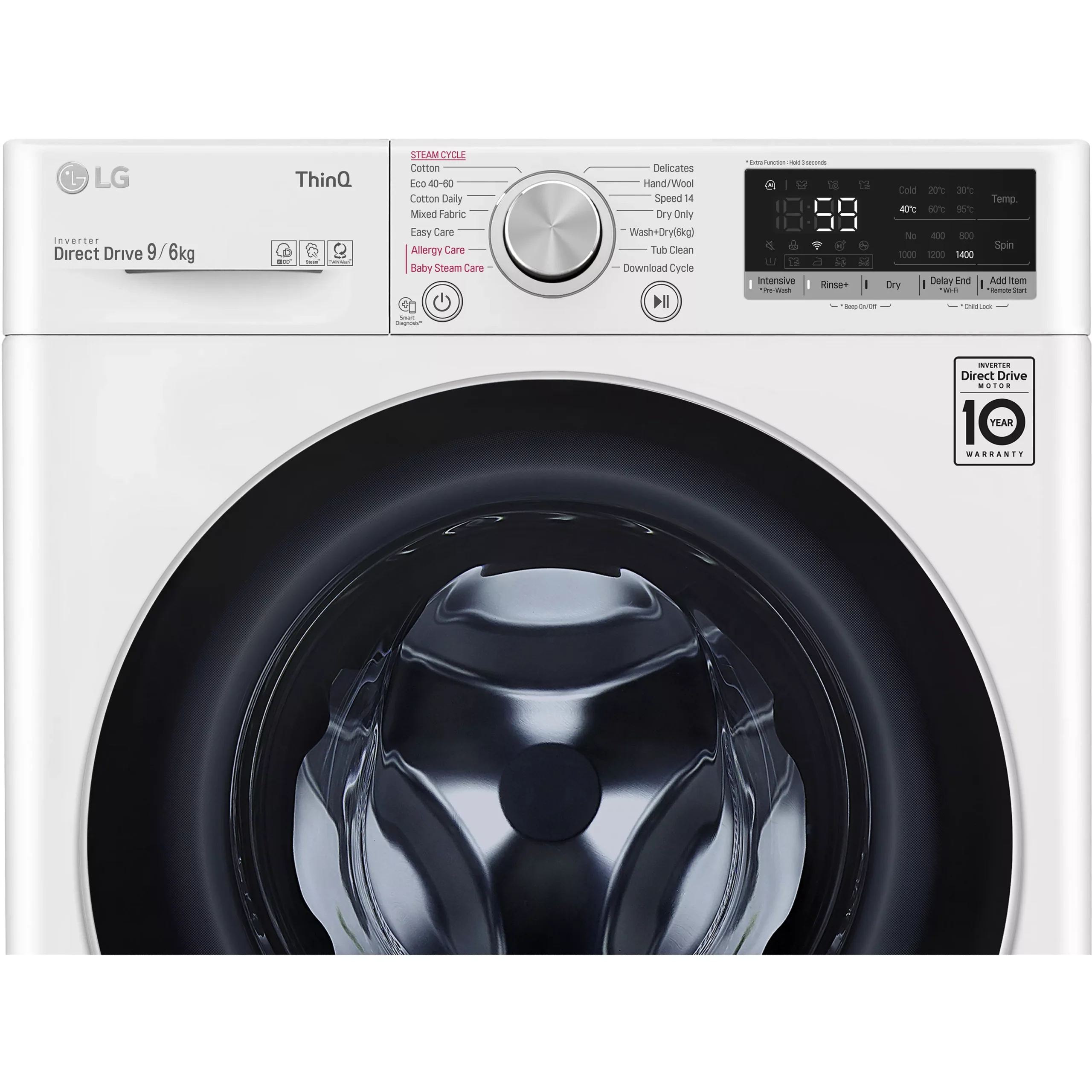 LG FWV696WSE 9kg/6kg Freestanding Condenser Washer Dryer - White 9 LG FWV696WSE 9kg/6kg Freestanding Condenser Washer Dryer - White - Image 7