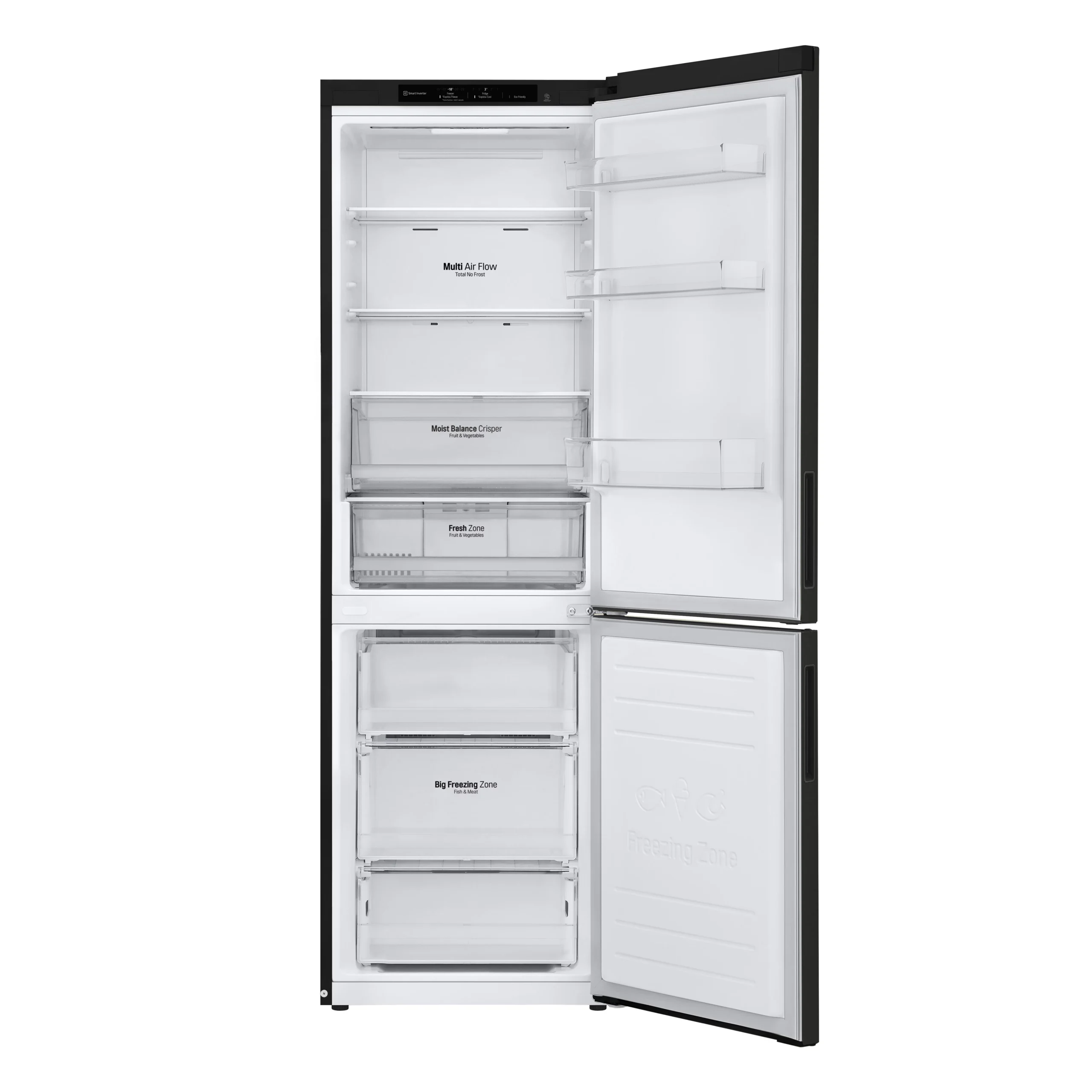 LG GBB61BLJEC_BK Freestanding Frost Free Fridge Freezer - Black 6 LG GBB61BLJEC_BK Freestanding Frost Free Fridge Freezer - Black - Image 4