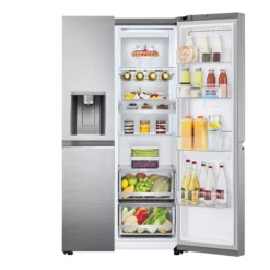 LG GSJV90PZAE_SI American Style Freestanding Frost Free Fridge Freezer - Silver Effect -Prime Kitchen lg gsjv90pzae si american style freestanding frost free fridge freezer silver effect8806091734310 04c bq 1