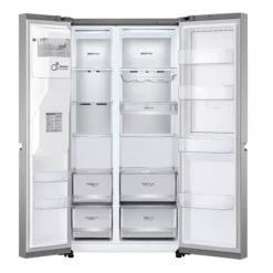LG GSJV90PZAE_SI American Style Freestanding Frost Free Fridge Freezer - Silver Effect -Prime Kitchen lg gsjv90pzae si american style freestanding frost free fridge freezer silver effect8806091734310 07c bq 1