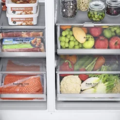 LG GSJV90PZAE_SI American Style Freestanding Frost Free Fridge Freezer - Silver Effect -Prime Kitchen lg gsjv90pzae si american style freestanding frost free fridge freezer silver effect8806091734310 09c bq 1