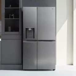 LG GSJV90PZAE_SI American Style Freestanding Frost Free Fridge Freezer - Silver Effect -Prime Kitchen lg gsjv90pzae si american style freestanding frost free fridge freezer silver effect8806091734310 14i bq