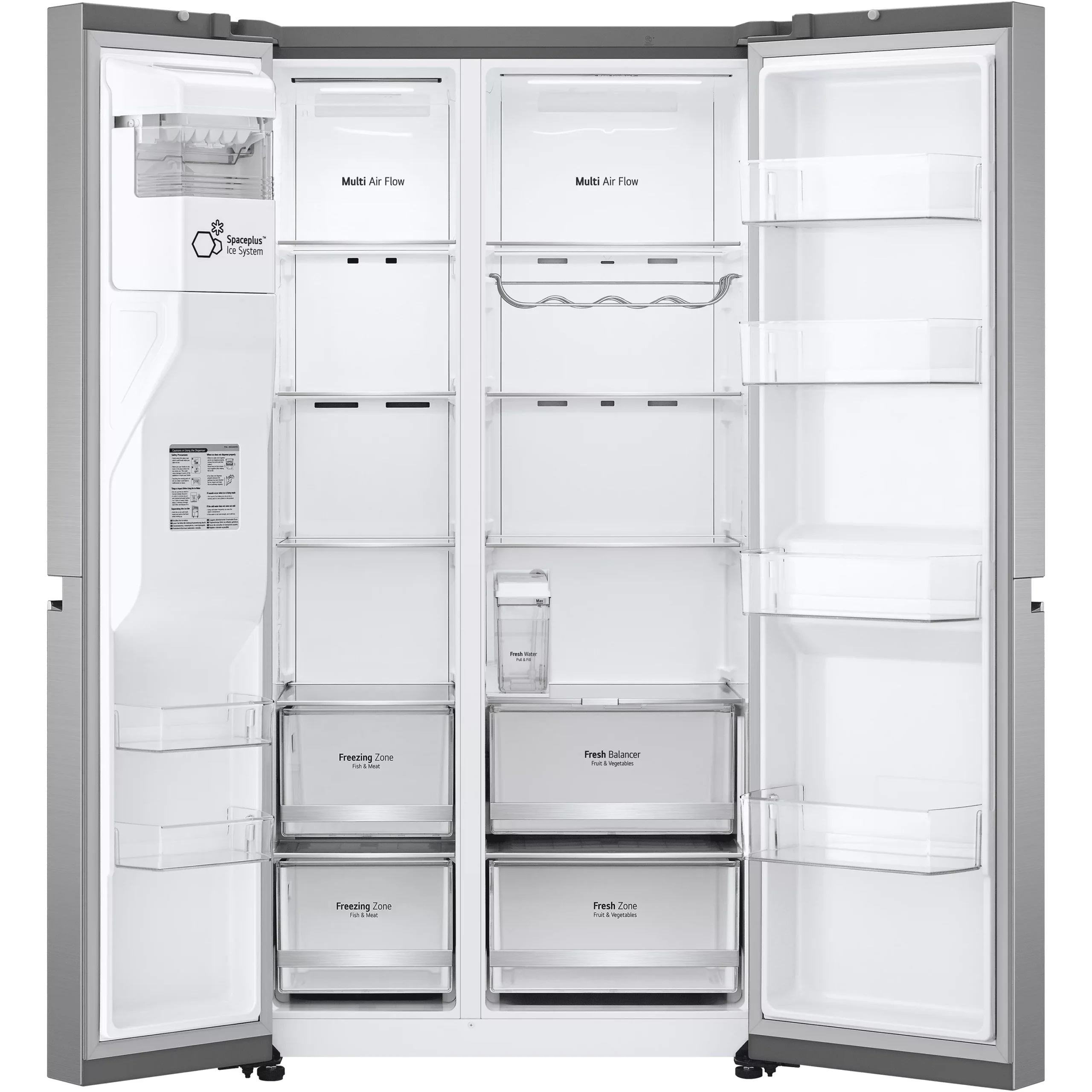 LG GSLA81PZLF American Style Freestanding Frost Free Fridge Freezer - Stainless Steel Effect 9 LG GSLA81PZLF American Style Freestanding Frost Free Fridge Freezer - Stainless Steel Effect - Image 7