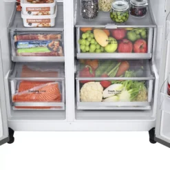 LG GSQV90PZAE_SI American Style Freestanding Frost Free Fridge Freezer - Silver Effect 27 LG GSQV90PZAE_SI American Style Freestanding Frost Free Fridge Freezer - Silver Effect -Prime Kitchen lg gsqv90pzae si american style freestanding frost free fridge freezer silver effect8806091808691 10c bq 1