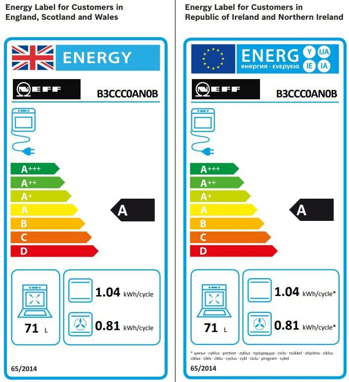 Neff B3CCC0AN0B Built-in Single Multifunction Oven - Stainless Steel 11 Neff B3CCC0AN0B Built-in Single Multifunction Oven - Stainless Steel - Image 9
