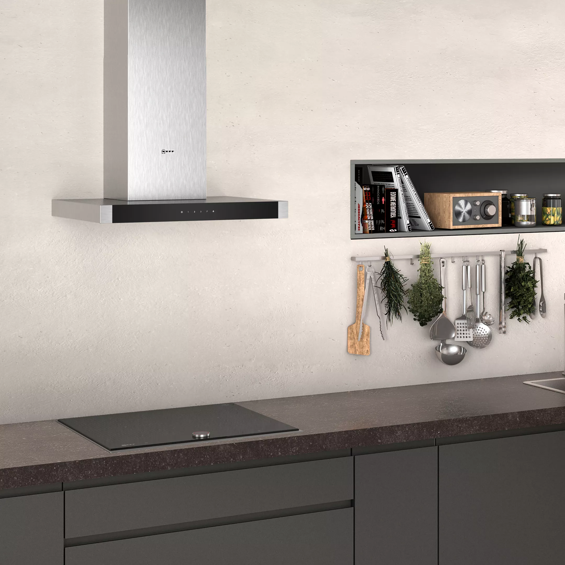 Neff D64BHM1N0B Stainless Steel Chimney Cooker Hood (W)60cm 4 Neff D64BHM1N0B Stainless Steel Chimney Cooker Hood (W)60cm - Image 2